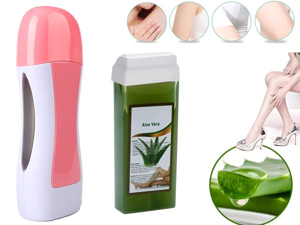 3 In 1 Depilatory Wax Heater Machine With Roll On Wax Refill And Waxing Strips